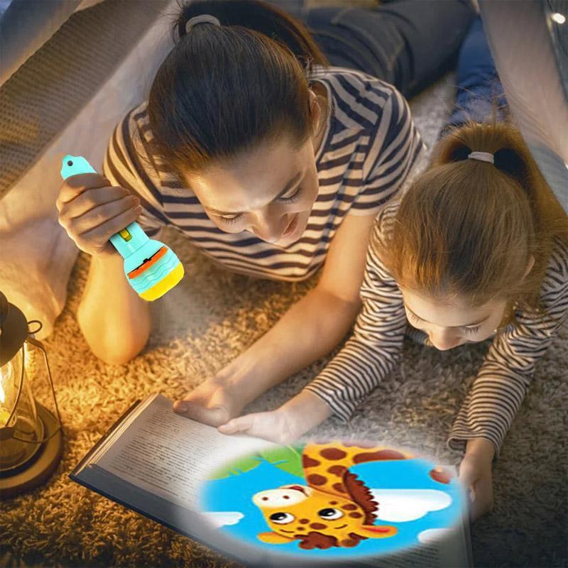 Kids HD Projection Flashlight with 8 Patterns, Multicolor, ABS Plastic