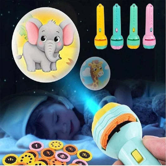 Kids HD Projection Flashlight with 8 Patterns, Multicolor, ABS Plastic