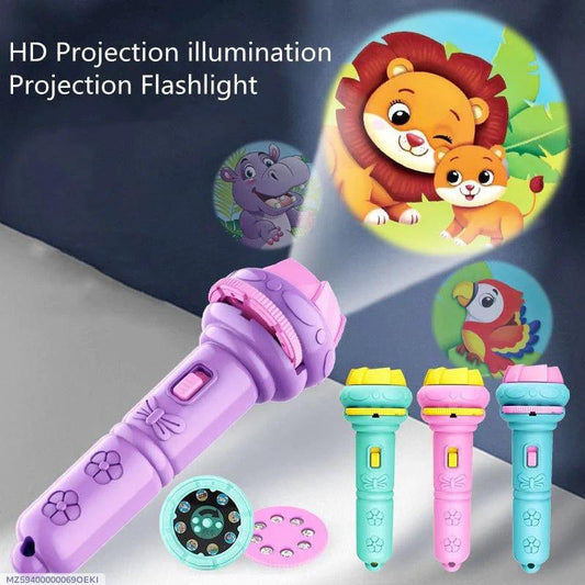 Kids HD Projection Flashlight with 8 Patterns, Multicolor, ABS Plastic